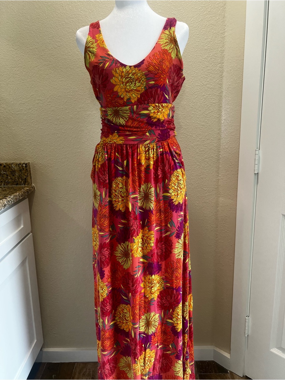 Tabitha Pink and Yellow Floral Maxi Dress